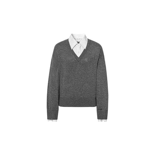 【商场同款】伊芙丽春秋针梭拼毛衣1G2233691 商品图5