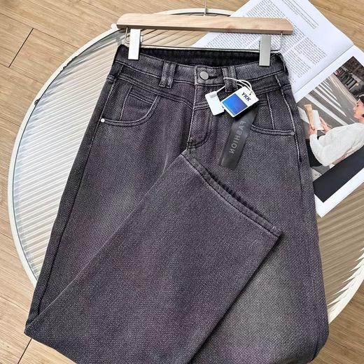 D111932保暖复古星空纹阔腿牛仔裤高腰宽松显瘦直筒阔腿裤 商品图12