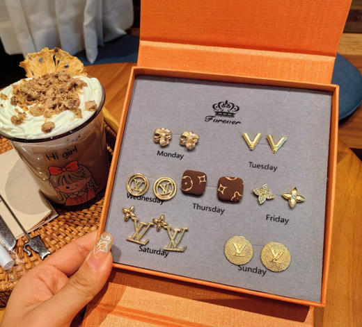 秀款一周耳钉礼盒925脱敏耳针 商品图4