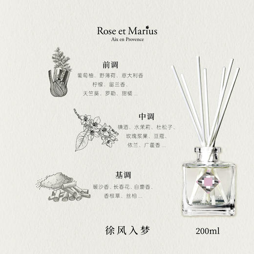 【小众沙龙香】馥说Rose et Marius 无火香薰礼盒 法国进口普罗旺斯大师调香持久扩香 200ml 商品图12