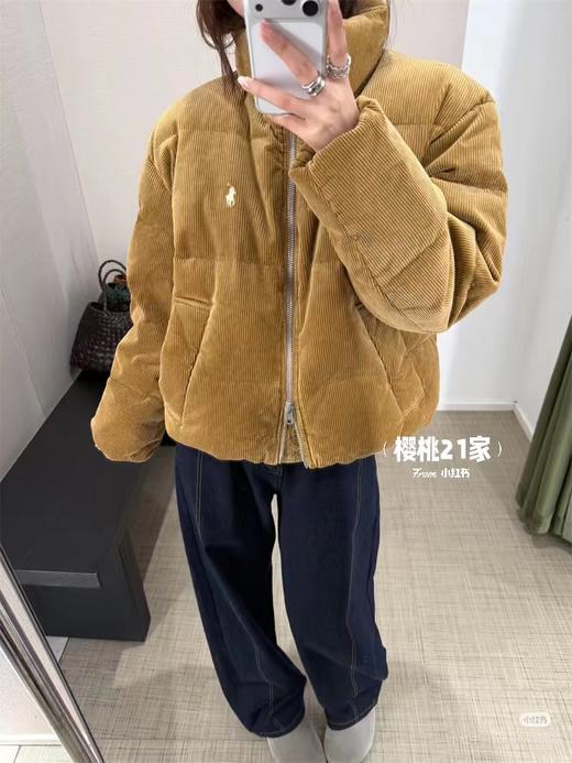 D111958复古时髦灯芯绒保暖立领舒适面包羽绒服 商品图11