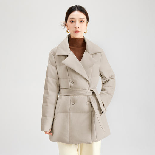 QS白鹅绒气质高端商务高级感冬季新款收腰羽绒服外套女设计感女0018 商品图0