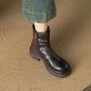 【小众厚底复古拼接短靴】 皮带扣新款秋冬棕色时装靴5CM-CC 商品缩略图2