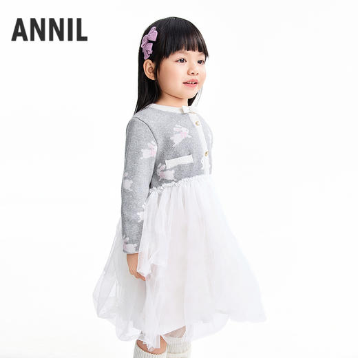【实体店同款】女童长袖针织连衣裙冬季新款安奈儿童装XG543054 商品图2