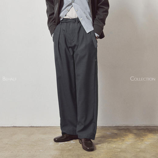 714street高端线BEHALF澳洲进口羊毛精纺R·W·S认证垂感画家西裤 商品图2