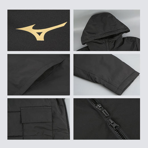 小李子正品Mizuno美津浓足球运动训练中长款棉服成人男P2CE23Z709 商品图3