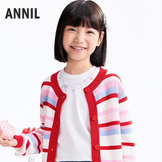 【实体店同款】女童长袖针织衫秋季新款安奈儿童装AG531443 商品图1