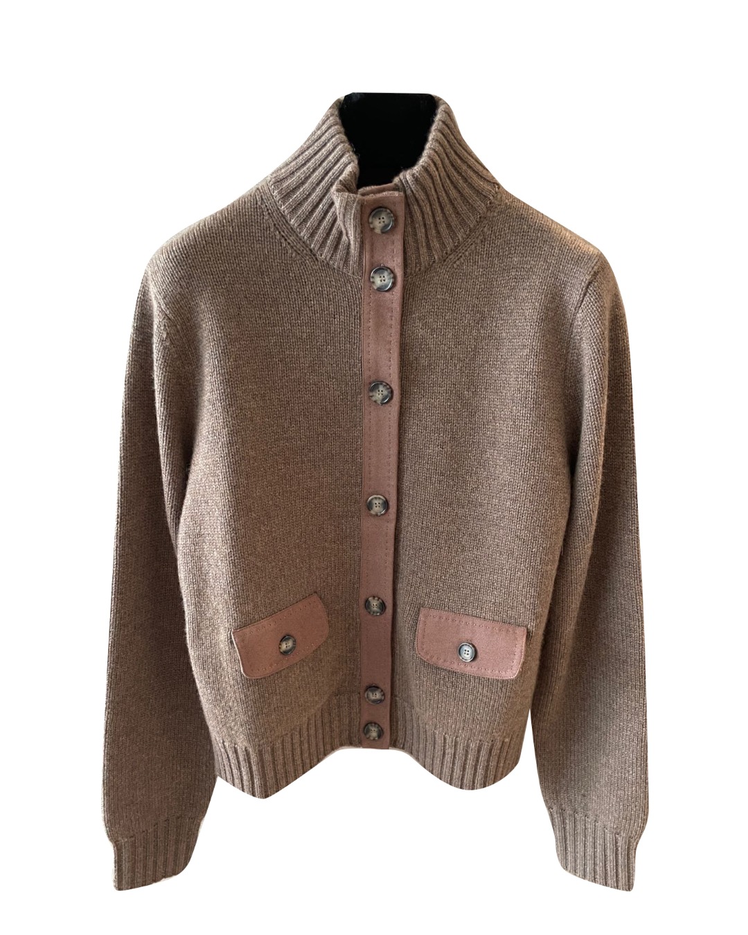 女款麂皮绒针织开衫毛衣zo015