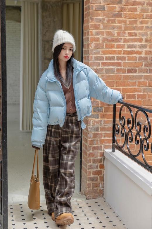 Kai & Kiera 天蓝色立领休闲棉服短款羽绒服 21613 商品图4