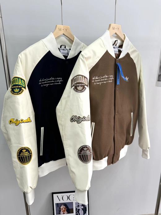 D111959呢子皮机绗棉拼接设计刺绣logo外套夹克 商品图1