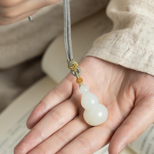 菜菜家如意福禄和田玉吊坠|近一级白俄料+18k金珠，又油又糯又润 商品图5