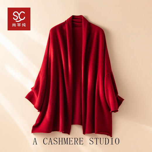 自在如风~100纯山羊绒开衫女休闲百搭披肩针织开衫 商品图4