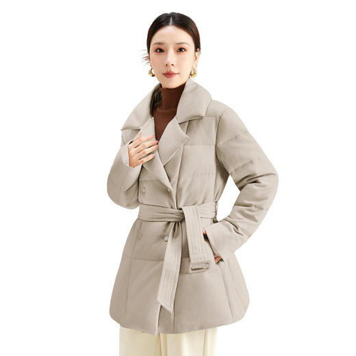 QS白鹅绒气质高端商务高级感冬季新款收腰羽绒服外套女设计感女0018 商品图4