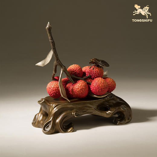 铜师傅《名利双收》客厅桌面铜荔枝摆件 家居装饰工艺品 商品图1