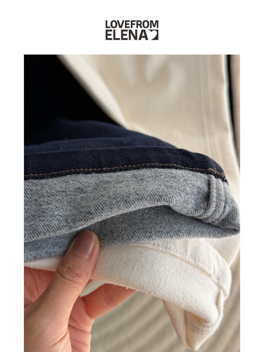 “存温黑科技” 德绒自发热 立裁高腰 阔腿牛仔裤 商品图5