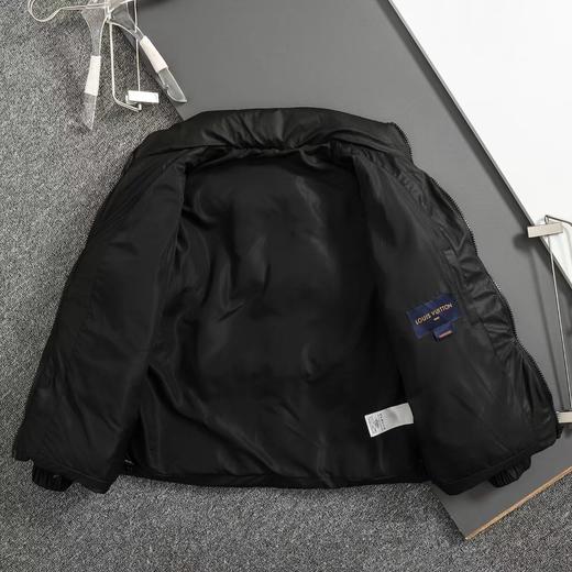 D111936压花老花皮质拼接立领羽绒服夹克外套 商品图2