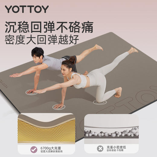 YOTTOYP瑜伽垫加大加宽爬爬垫天然橡胶防滑爬行垫双人磨砂PU橡胶2025新款地垫 商品图1