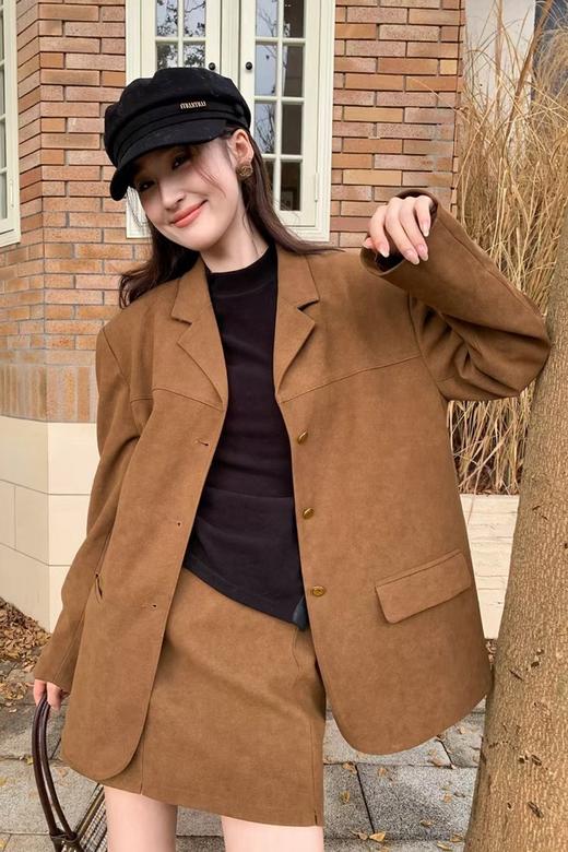 Kai & Kiera 经典棕色气质通勤西装半裙套装 21627 商品图3