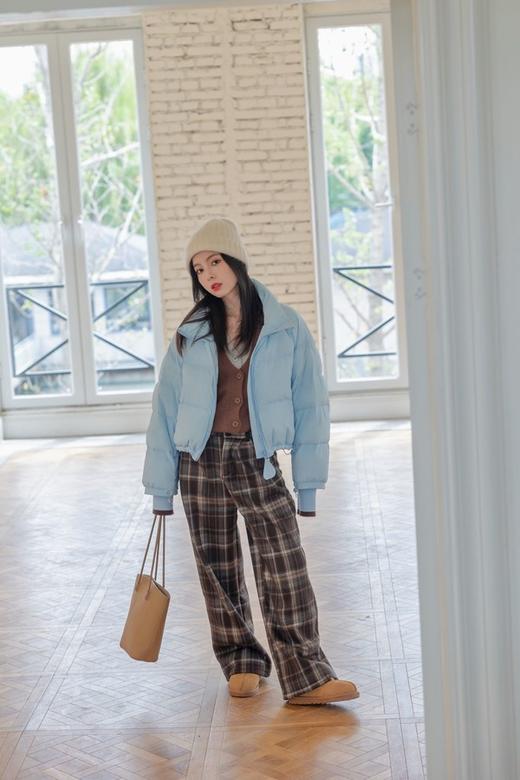 Kai & Kiera 天蓝色立领休闲棉服短款羽绒服 21613 商品图3