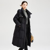 QS冬季新款连帽中长款鹅绒服高级感黑色过膝加厚休闲风显瘦外套5199 商品缩略图3