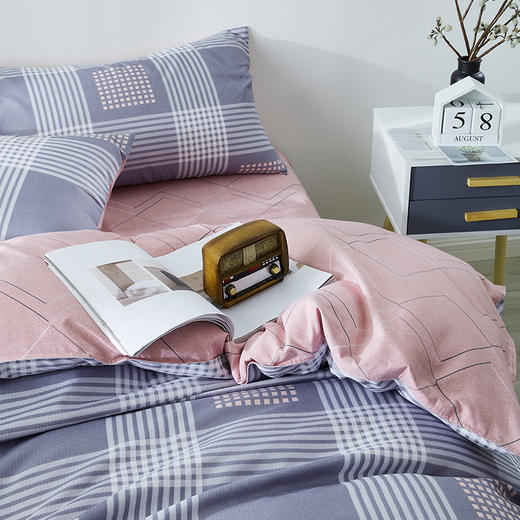 梦洁美颂 磨绒印花四件套 清浅时光 商品图1