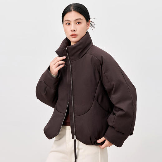 QS95白鹅绒2025冬季新款简约加厚立领软糯泡芙云朵鹅绒服外套女2123 商品图2