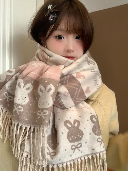 <曾小咸推荐> 费尔岛韩系小兔披肩围巾 日常价89/件 活动价59！！【预售款，预计3-15天发货】 商品图9