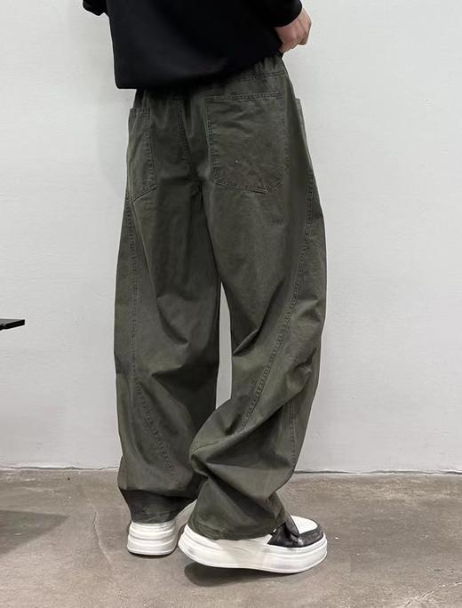 D111923户外高街加绒加厚重磅水洗宽松多口袋工装机能束脚裤 商品图6