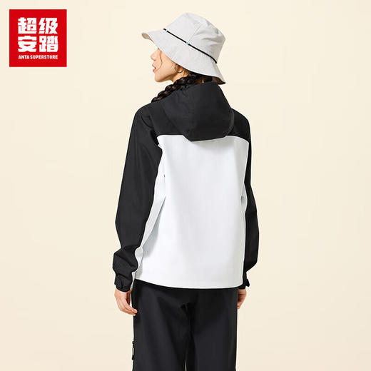 超级安踏冲锋衣女士秋季户外露营徒步防水透湿拼色连帽运动外套162536605U 商品图1