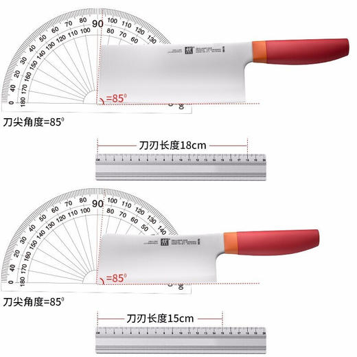 [双立人]NOWS刀具5件套(蔬菜刀、多用刀、中片刀、砍刀、实木插刀架) 商品图5