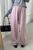 HAYES 薄绒粉色彩色抽绳宽松阔腿休闲长裤 21614 商品缩略图3