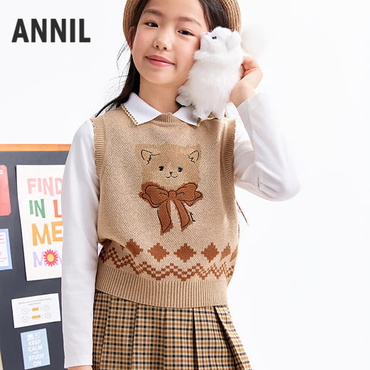 【实体店同款】女童翻领针织衫秋季新款安奈儿童装AG531323 商品图1