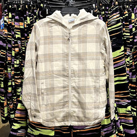 Columbia/哥伦比亚 女士秋冬纯棉法兰绒格纹加绒保暖休闲连帽外套