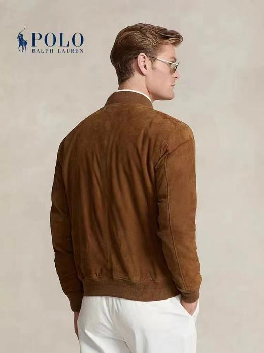 D111933麂皮羊绒面革皮衣绗棉罗纹棒球领外套棉服 商品图7