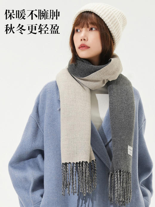 【文怡之选】VVC 御风·双面拼色围巾 柔软细腻 叔叔保暖 VTW3S230 商品图4