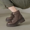【舒适侧拉链女冬季马丁靴】 厚底轻便系带工装风短靴5CM-CC 商品缩略图4