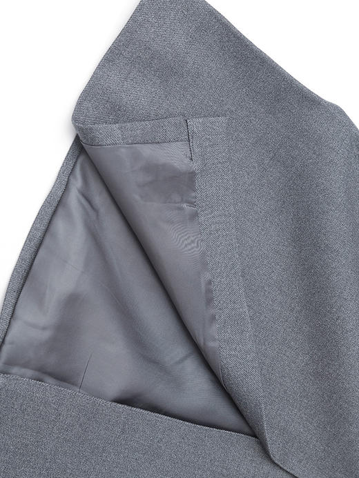 新款灰色高腰直筒半身裙 中长款开叉设计通勤西装裙 显瘦百搭 OL 风一步裙 商品图4