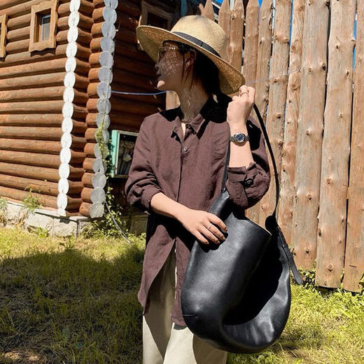 凡戴克棕棉麻天丝衬衫 | 冬天穿「凡戴克棕」衬衫，真显白！【3-5天发货，周末顺延】 商品图3