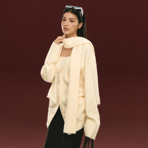 Ariseism 美式复古设计感针织开衫毛衣女秋冬新款上衣 商品图2