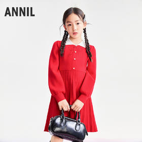 【实体店同款】女童长袖连衣裙冬季新款安奈儿童装AG543340