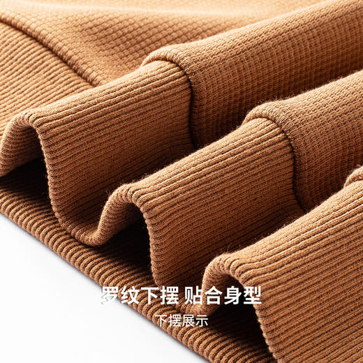 华夫格加绒保暖圆领卫衣 商品图8