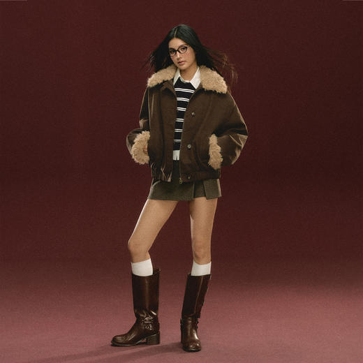 Ariseism 美式复古设计感加厚外套女秋冬新款保暖上衣 商品图4