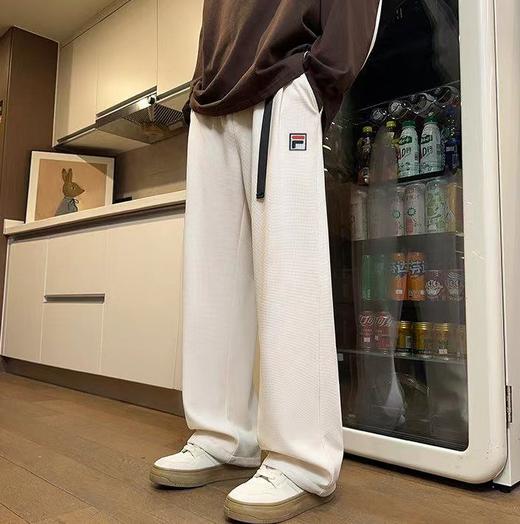 D111925加绒新款阔腿格子裤修饰腿型情侣款卫裤 商品图4