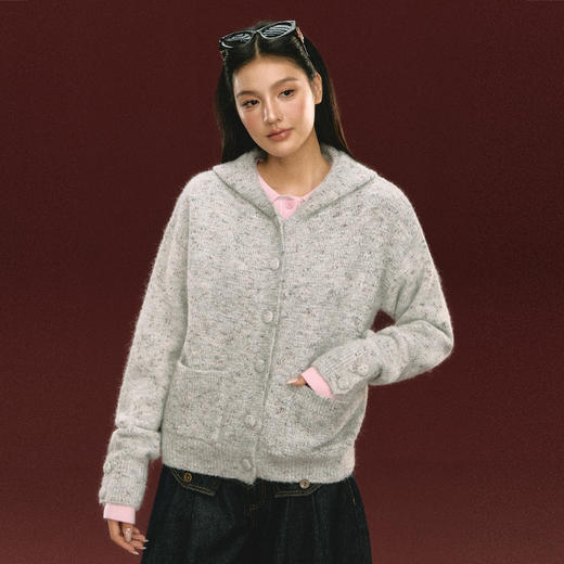 Ariseism 美式复古针织开衫毛衣女秋冬季新款上衣 商品图1