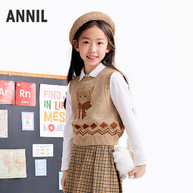 【实体店同款】女童翻领针织衫秋季新款安奈儿童装AG531323