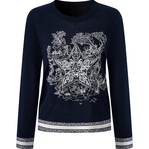 「高货wl」全新升级【铂金会员238/天猫319/差价81】(95529)洛诗琳暖毛星辰刺绣羊毛衫2025冬季气质慵懒感针织上衣女 商品图3