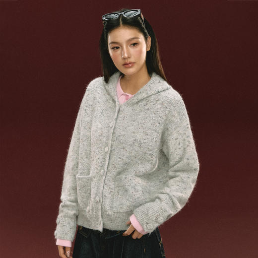 Ariseism 美式复古针织开衫毛衣女秋冬季新款上衣 商品图0