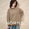 NORNS LADY诺恩【冬日调色盘】冬季新款毛针织衫撞色条纹宽松圆领 H25SF73665K 商品缩略图1