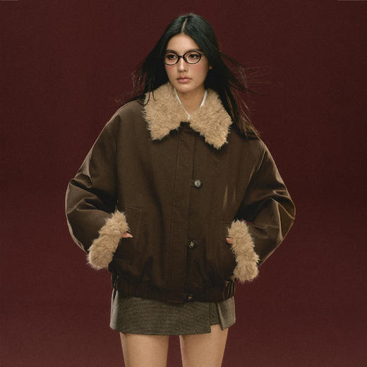 Ariseism 美式复古设计感加厚外套女秋冬新款保暖上衣 商品图3