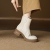 【真皮厚底防水台拉链短靴】百搭烟筒靴秋冬5CM-CC 商品缩略图3